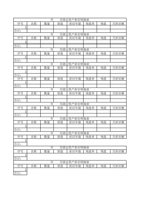 折旧明细表
