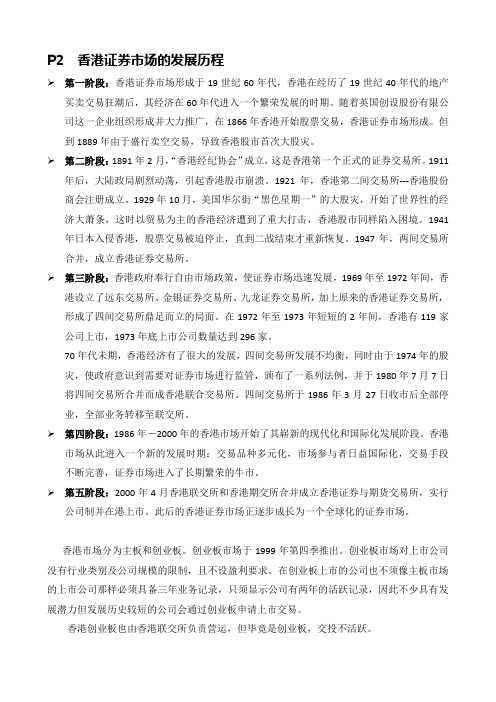 香港资本市场概况