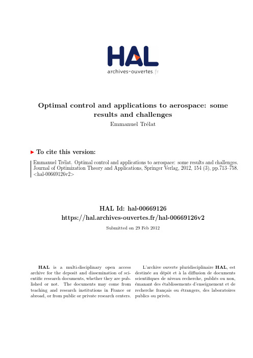 Optimal  Control  and  Application  to  Aerospace_Some  Results  and __Challenges.