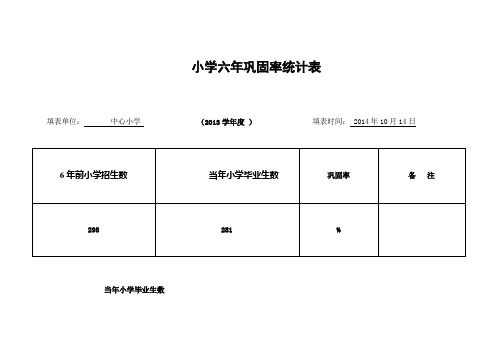 小学六初中三年巩固率统计表