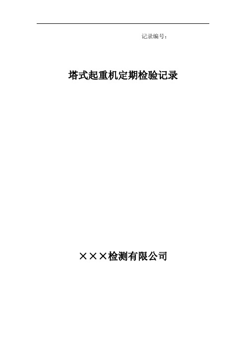 塔式起重机-定检记录