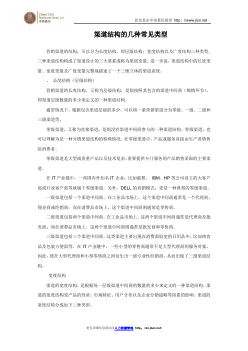 渠道结构的几种常见类型