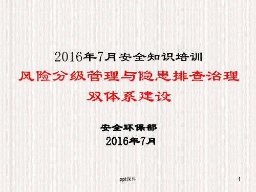 风险分级管控隐患排查治理双体系建设培训  ppt课件