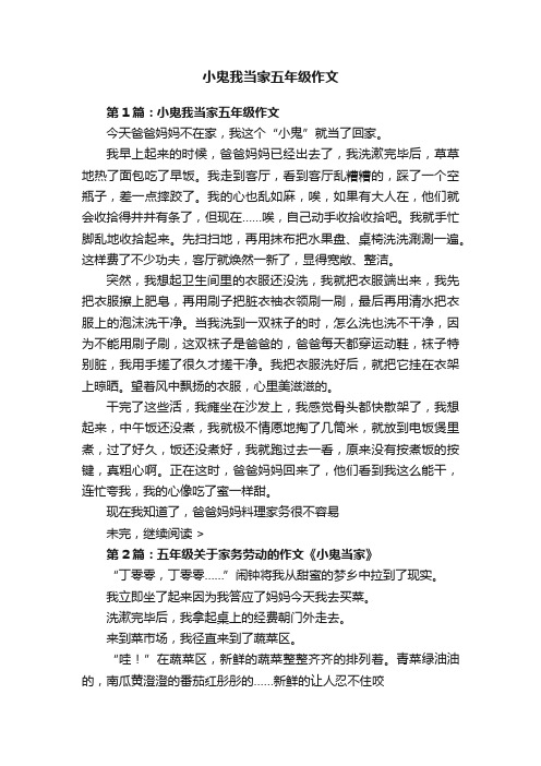 小鬼我当家五年级作文