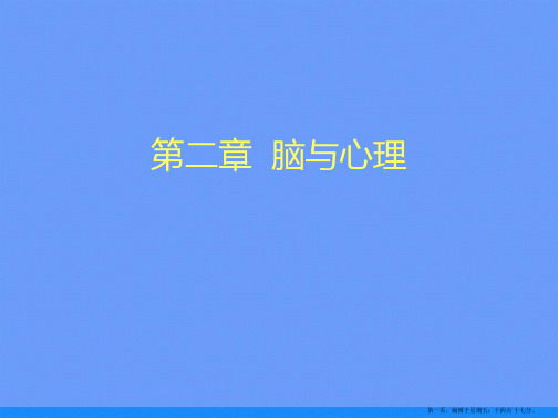 第二章  脑与心理ppt资料