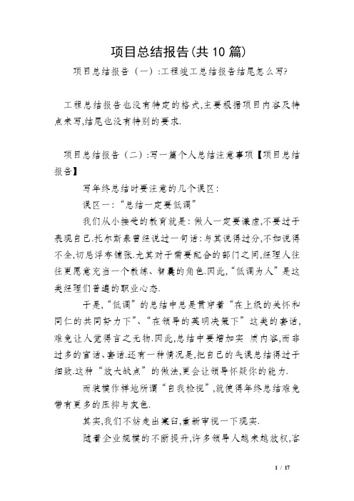 项目总结报告(共10篇)