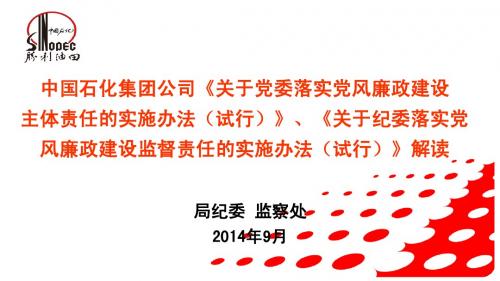 2014年中石化《两个责任》解读