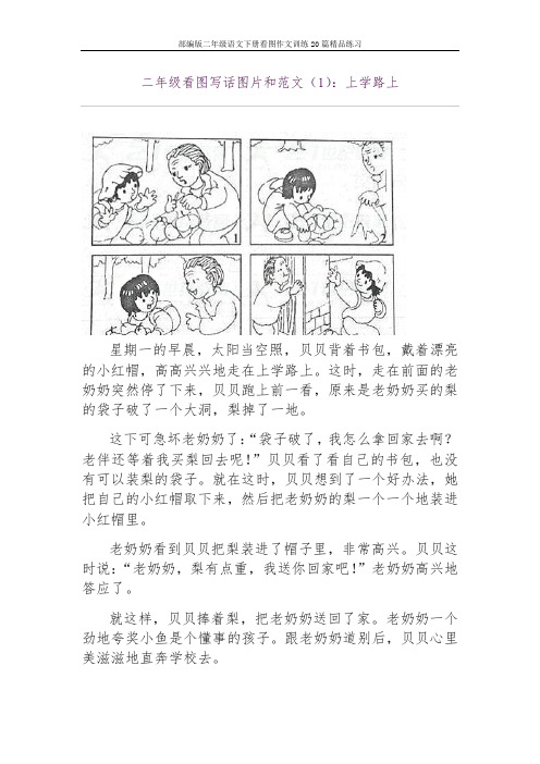 部编版二年级语文下册看图作文训练20篇精品练习