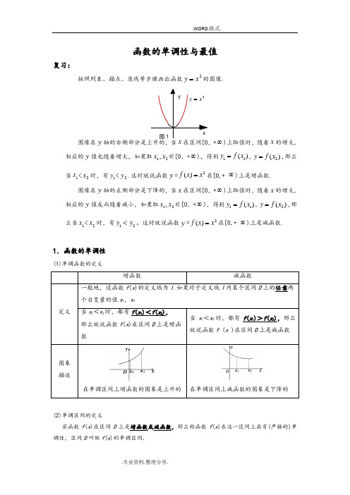 函数的单调性和求函数的最值
