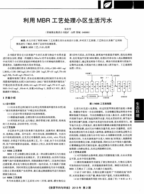 利用MBR工艺处理小区生活污水