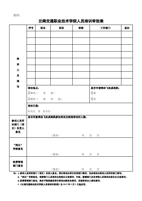 培训审批表