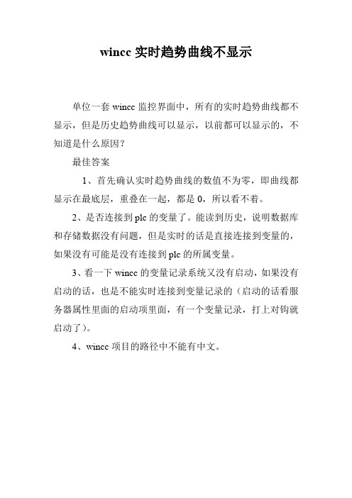 wincc实时趋势曲线不显示