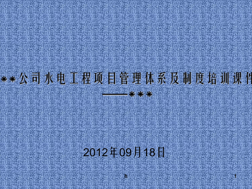 水电项目管理体系及制度培训课件