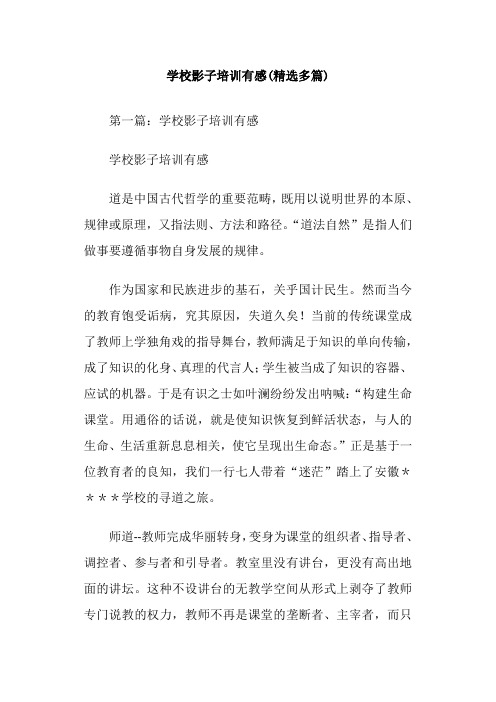 学校影子培训有感(精选多篇)