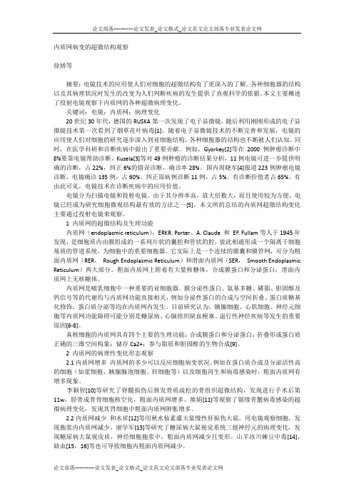 内质网病变的超微结构观察