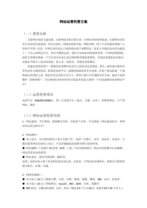 网站运营托管方案