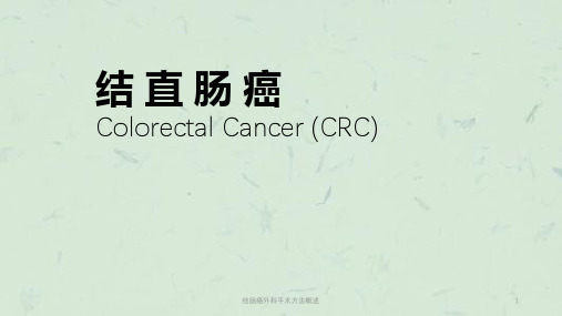 结肠癌外科手术方法概述课件