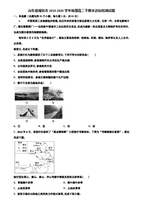 山东省潍坊市2019-2020学年地理高二下期末达标检测试题含解析