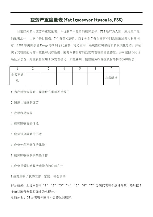 疲劳严重度量表