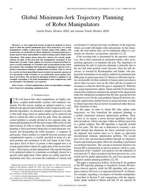 Global minimum-jerk trajectory planning of robot manipulators