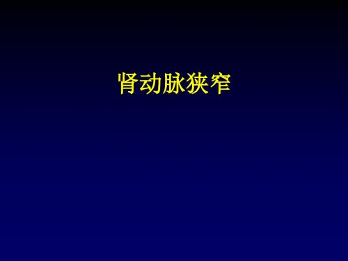 肾动脉狭窄