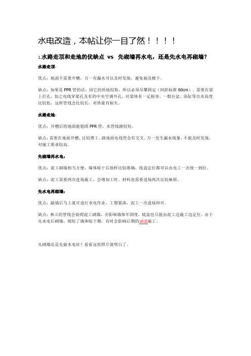 家庭水电施工方案图示