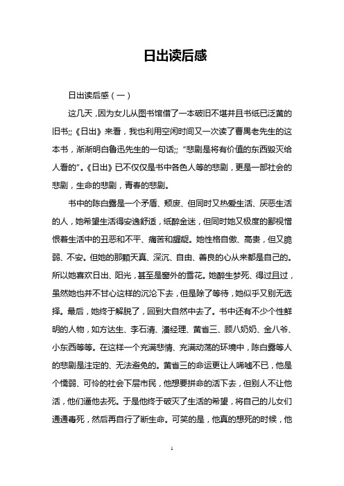 日出读后感