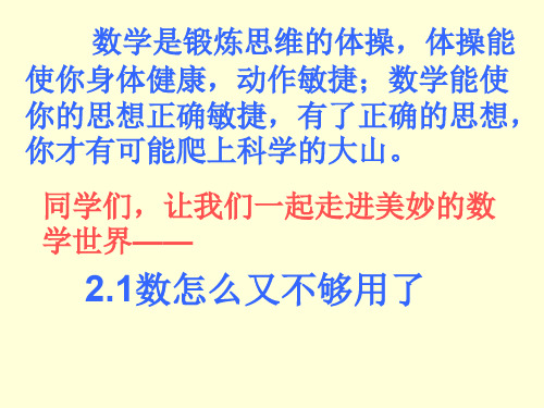 数怎么不够用了[上学期]--北师大版