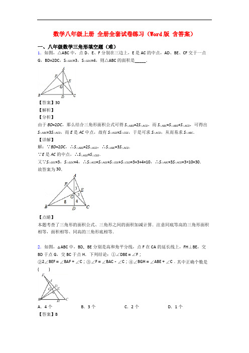 数学八年级上册 全册全套试卷练习(Word版 含答案)