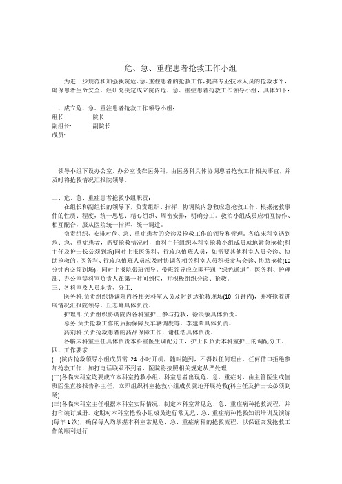 抢救工作小组