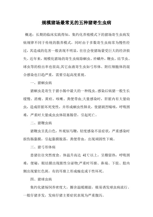 规模猪场最常见的五种猪寄生虫病.doc