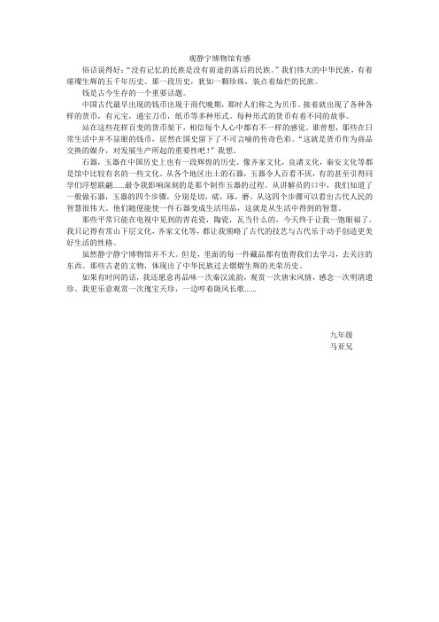 观静宁博物馆有感