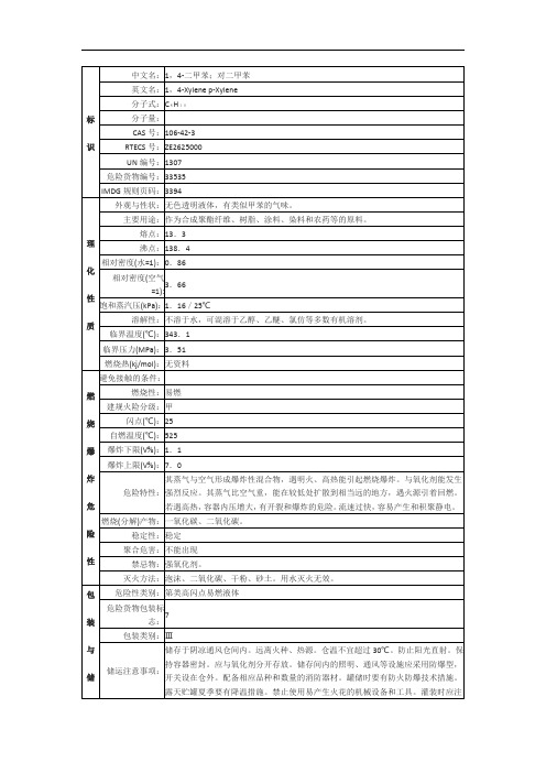 二甲苯理化性质表