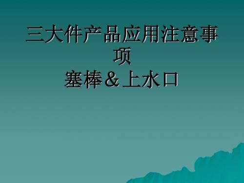 塞棒和上水口的使用