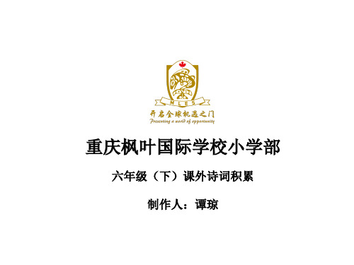 六年级下册古诗词背诵