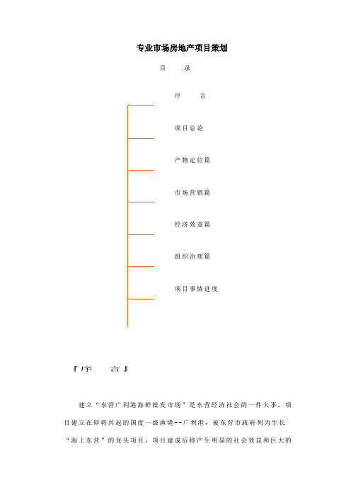 东营广利港海鲜批发市场策划书