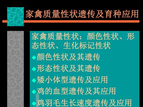 第三章家禽质量性状的遗传