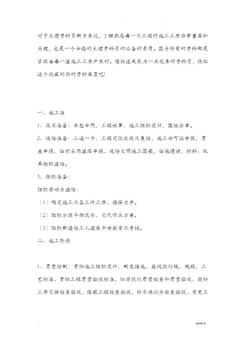 作为资料员必须掌握的专业知识(开工-竣工)