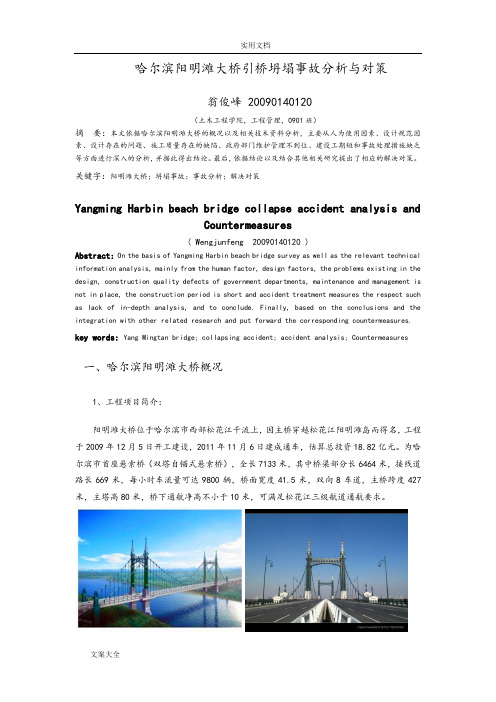 哈尔滨阳明滩大桥引桥坍塌事故分析报告与对策