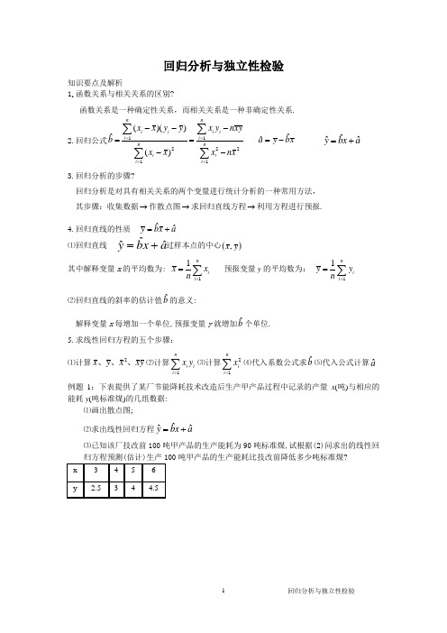 回归分析与独立性检验