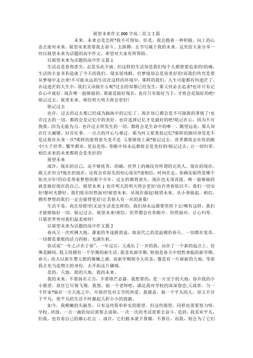 展望未来作文800字高二范文5篇