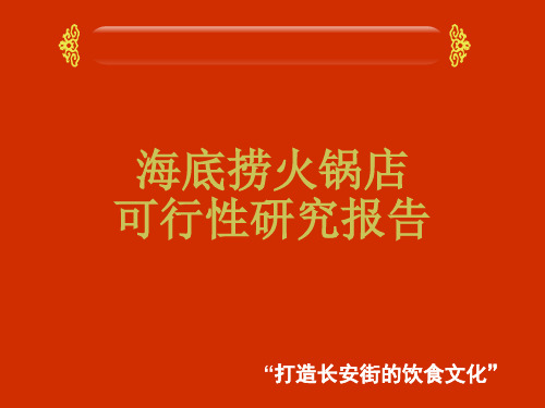 海底捞火锅店可行性研究报告