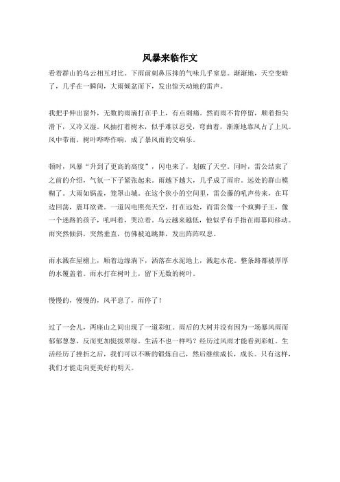 风暴来临作文