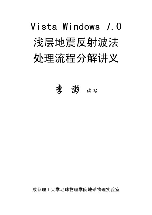 VistaWindows7浅层地震反射波法处理流程分解讲义