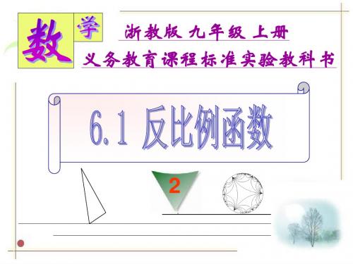 浙教版初中数学九年级上册6.1《反比例函数》课件