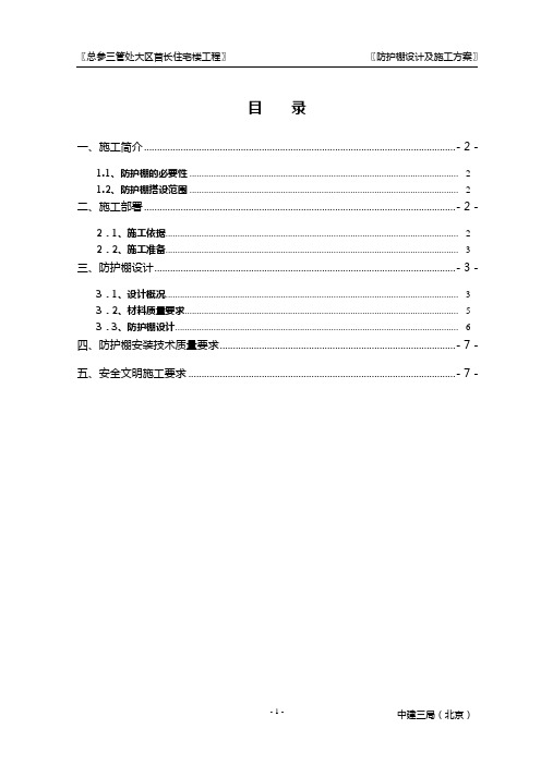 防护棚搭设方案