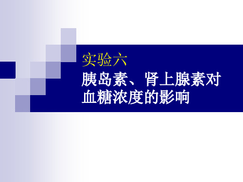 实验六 胰岛素 肾上腺素 血糖