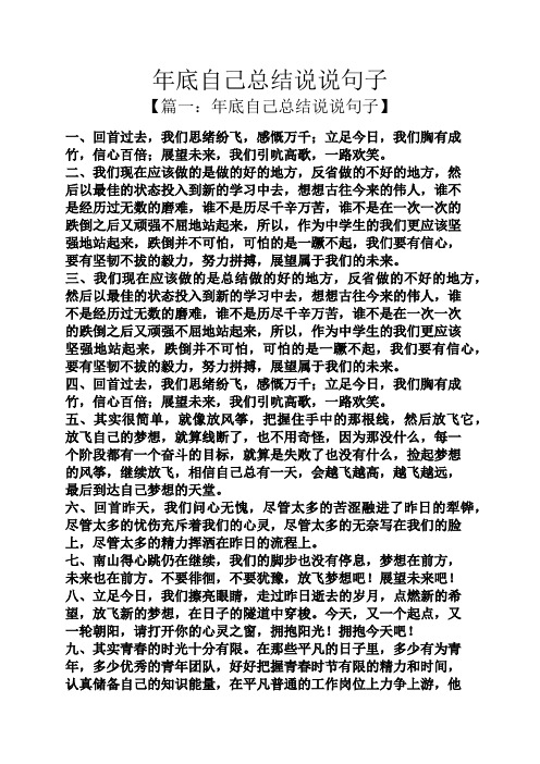 年底自己总结说说句子