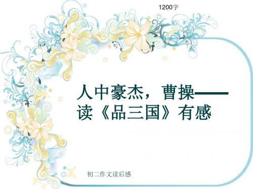初二作文读后感《人中豪杰,曹操——读《品三国》有感》1200字(共13页PPT)