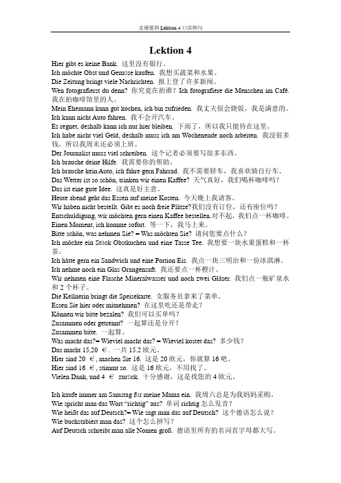 走遍德国Lektion 4口语例句